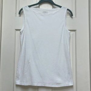 Talbots pima white sleeveless tee M